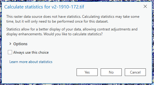 calculate statistics pop-up
