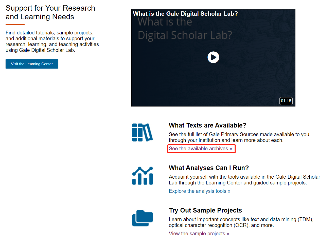 View available archives