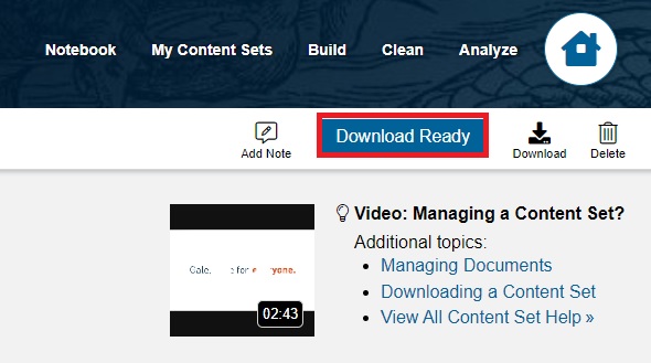 Download Ready Button on secondary tool bar.