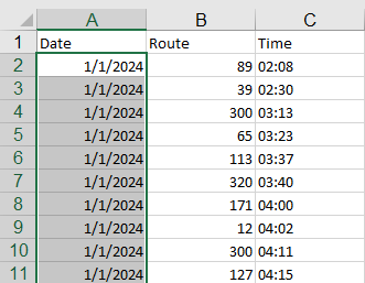 Highlighting that the column has reflected the change made