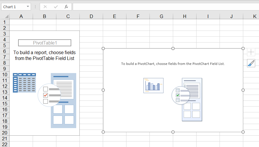 Displaying of the blank pivot chart