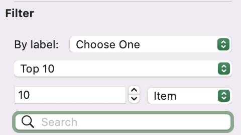 Finished filter settings have been selected