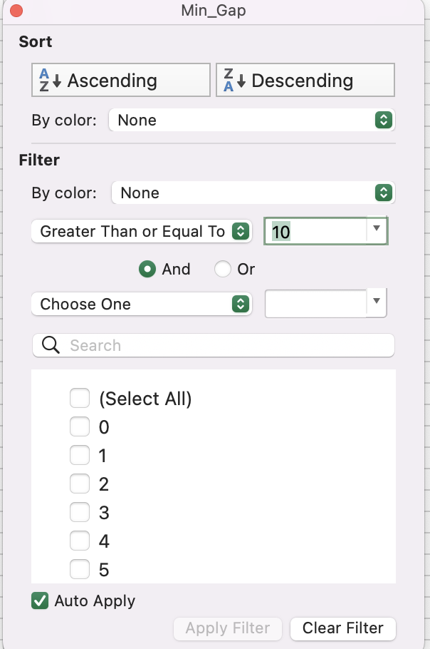 selecting the correct settings and clicking ok