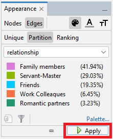 In the Appearance panel, the Apply button highlighted. 