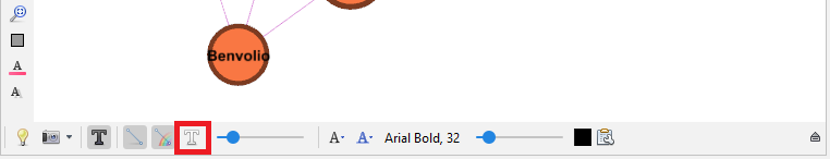 The 'Show Edge Labels' tool located at the bottom of Graph pane, highlighted.