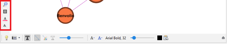The Reset Colours options in at the side of the Gephi graph pane, highlighted.