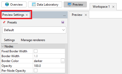 On the left pane, the 'Preview Settings' tab opened and highlighted.