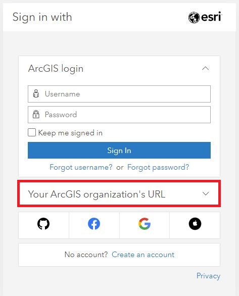 ArcGIS online login