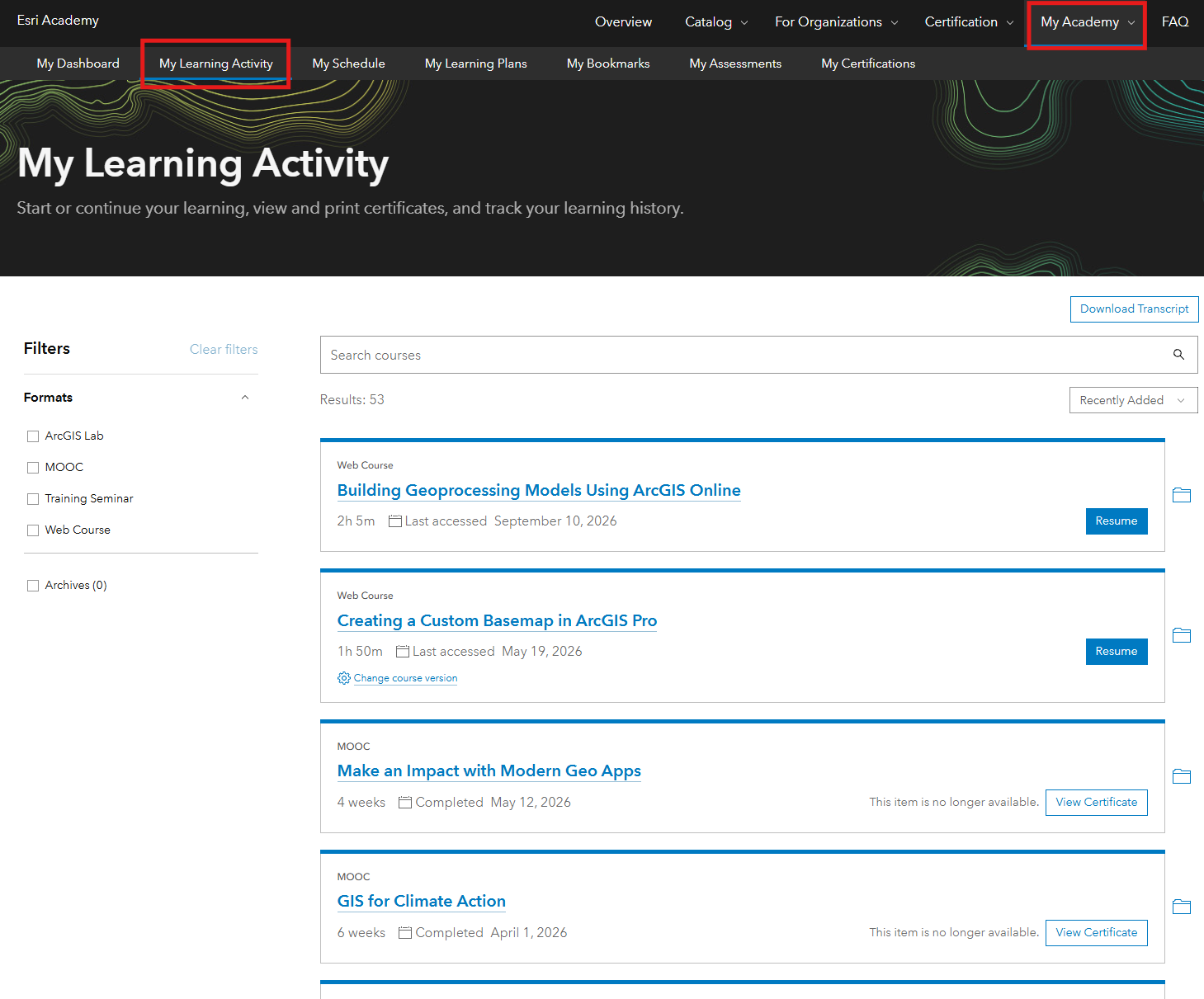 Esri Web Course