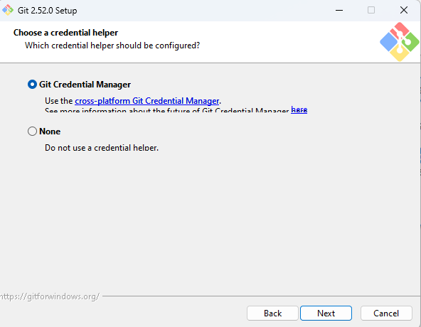 Choose Git Credential Manager