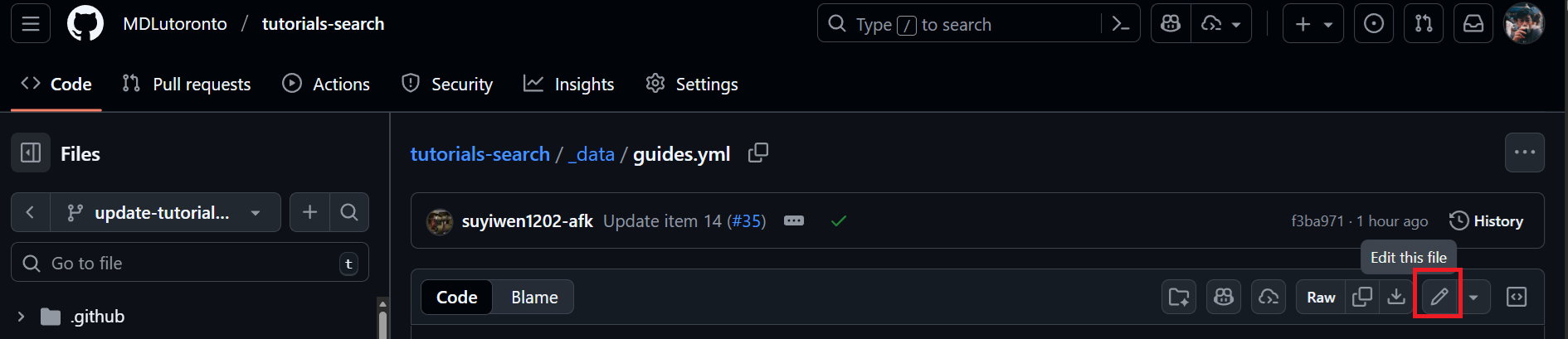 Location of guides.yml file