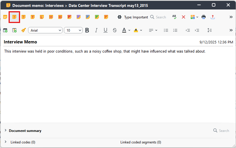 Exclamation point highlighted