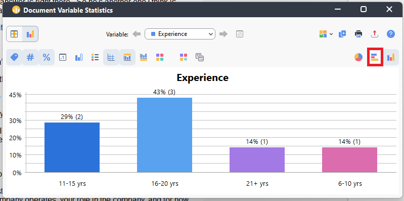 Horizontal bar graph icon highlighted