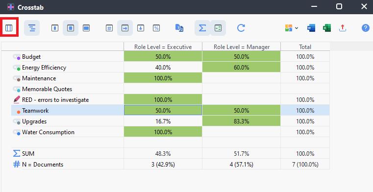 Segment Matrix highlighted