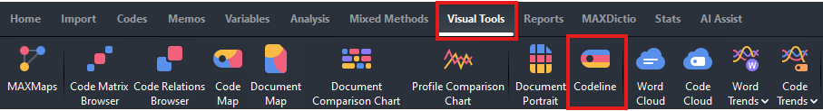 Visual Tools and Codeline highlighted