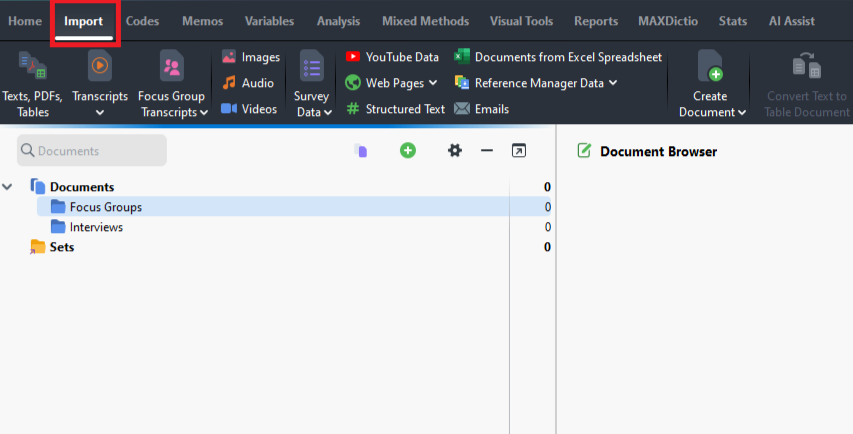 Import highlighted