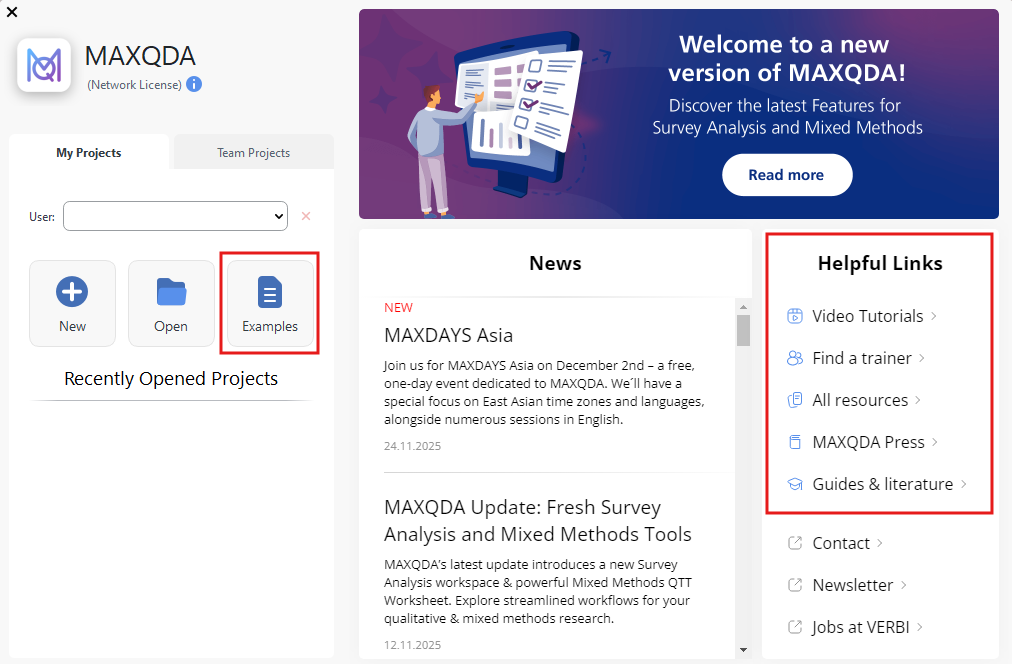 Examples and Helpful Links highlighted