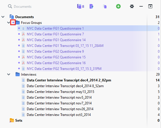 Activation buttons highlighted at Focus Groups