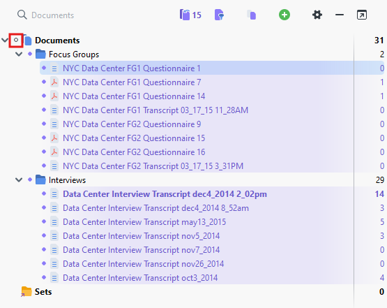 All documents highlighted