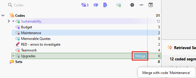 Merge highlighted