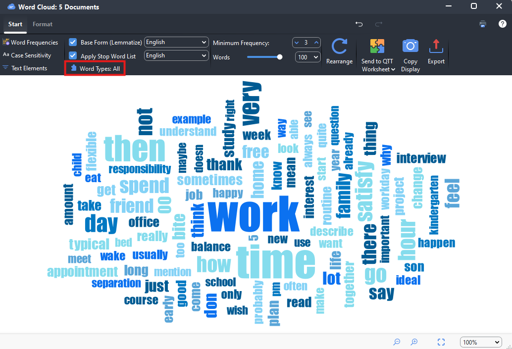 Word Types: All highlighted