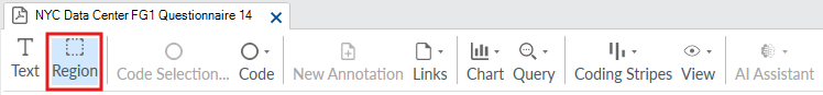 The region button in the pdf tools menu is highlighted.