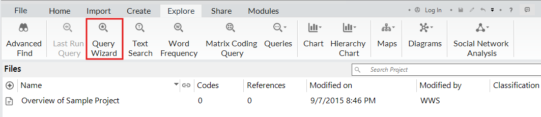 Red box around Query Wizard.