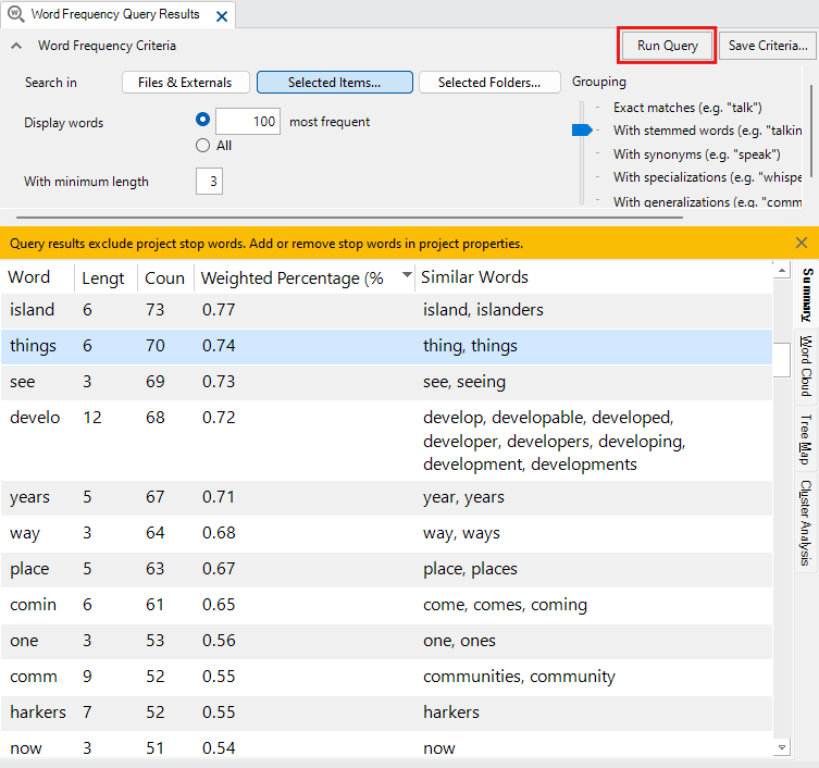 Run Query highlighted.