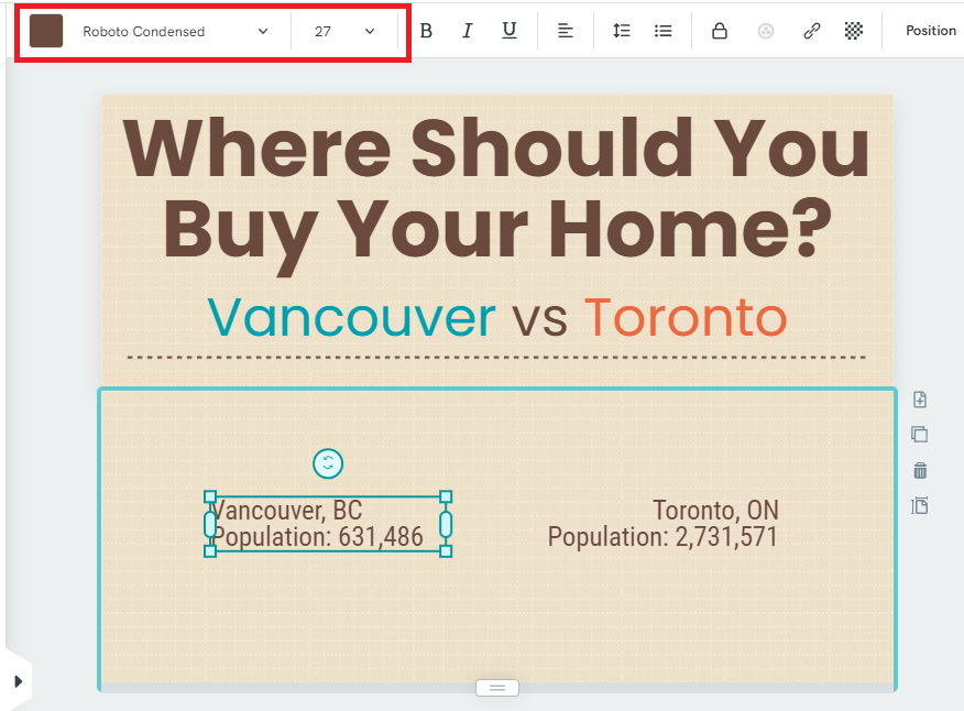 The full infographic with text options highlighted.