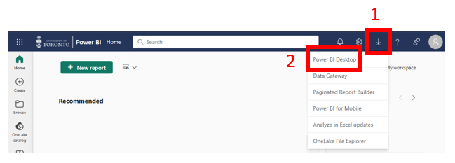 Downloading Power BI Desktop