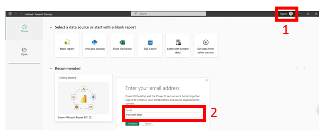 Logging into Power BI
