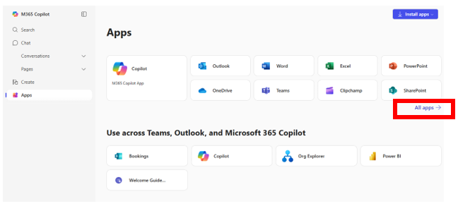 Microsoft Apps Selection