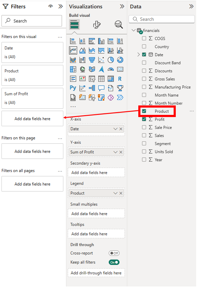 Adding data to filters for visualization