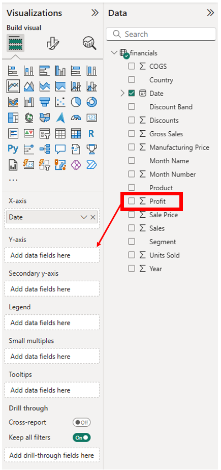 Adding data to axes for visualization