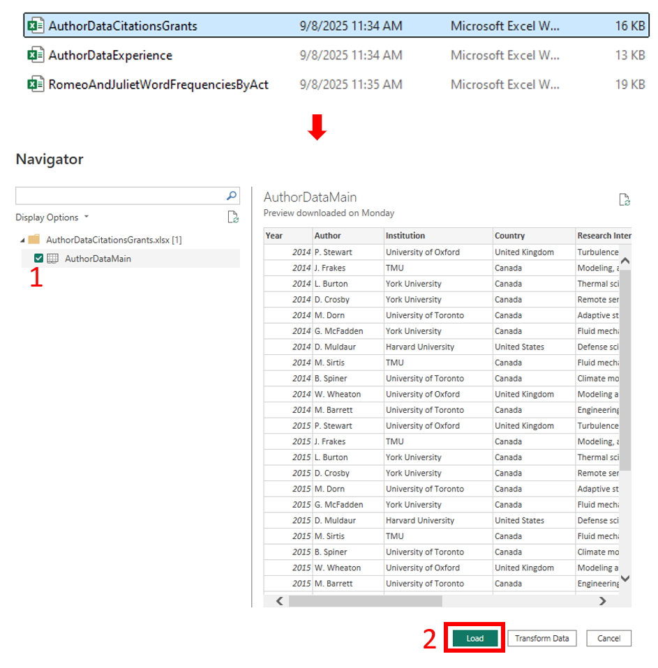 Importing own data