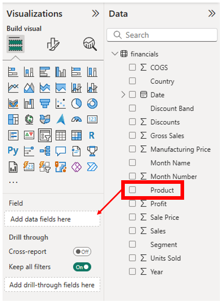 Adding data to field for visualization