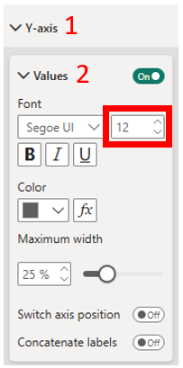 Configuring the font size of our y-axis labels