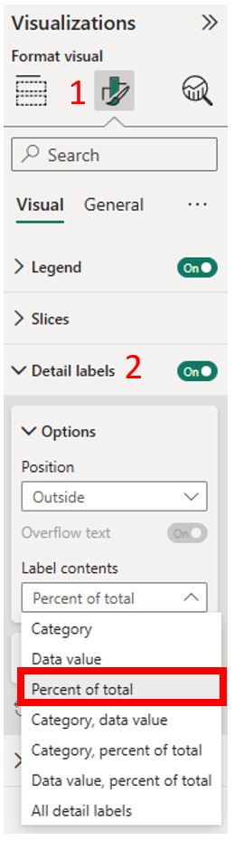 Selecting Pie Chart Labelling parameter