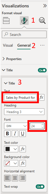 Modifying the General visualization parameters