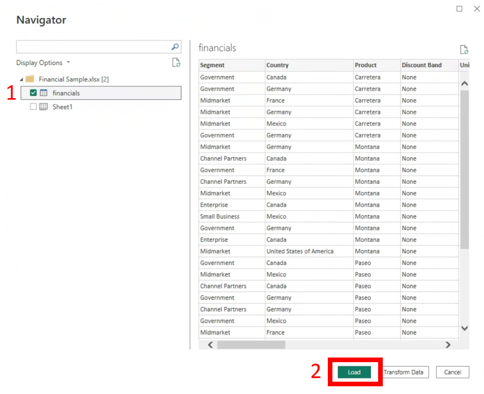 Selecting a data source for loading