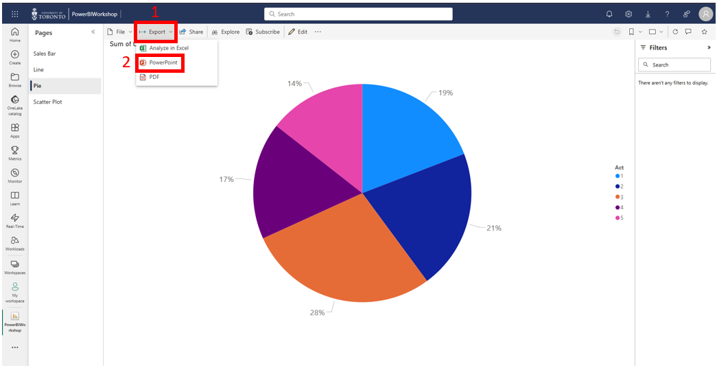 Exporting as a PowerPoint in Power BI Online 