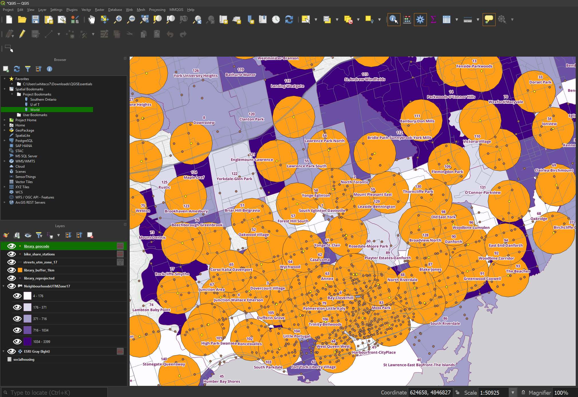 Output buffered layer in the map canvas