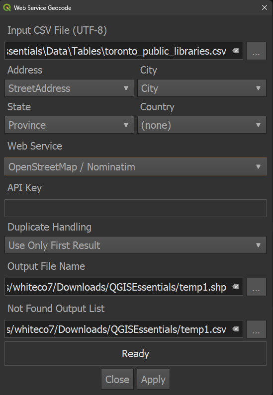 Web Service - OpenStreetMap/Nominatim