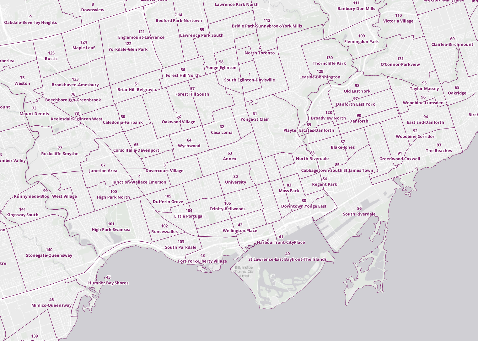 Labels displayed on the map view.