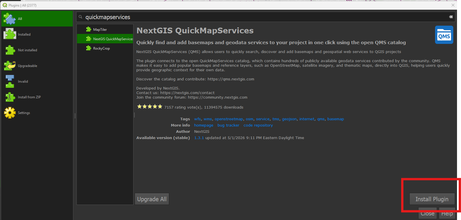 Installing the plugin.