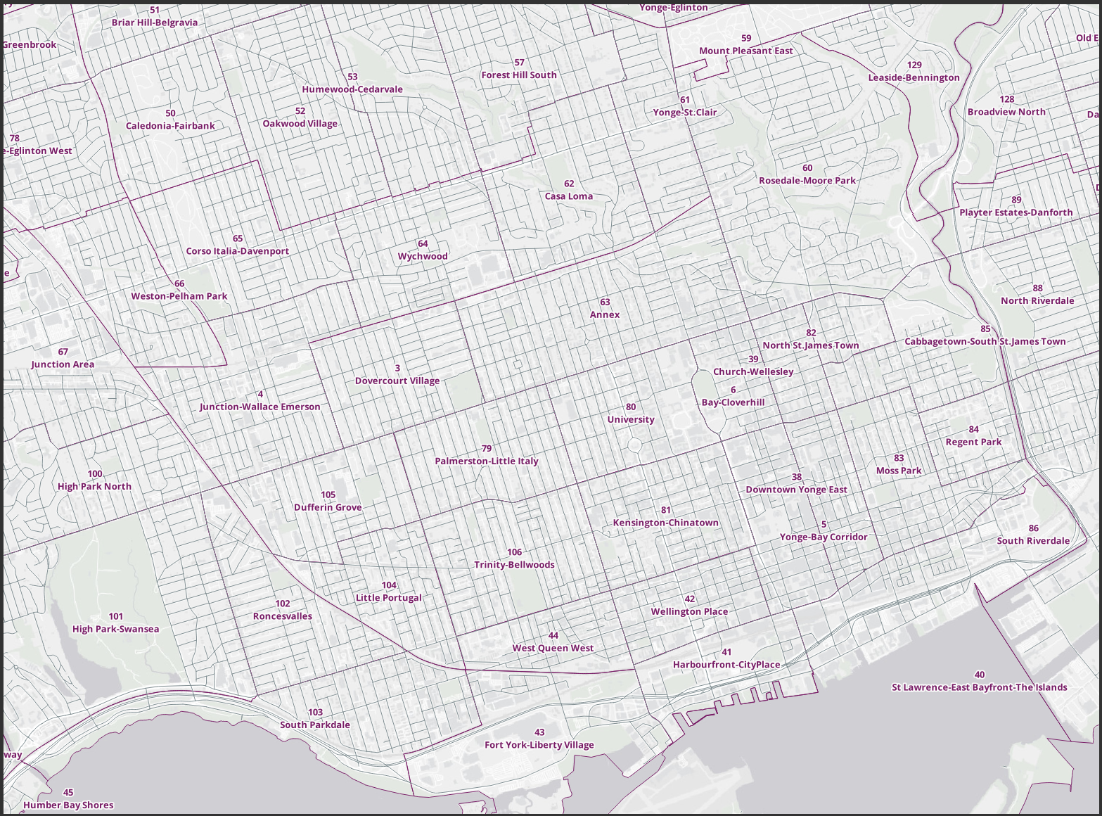 Toronto streets layer in the map canvas