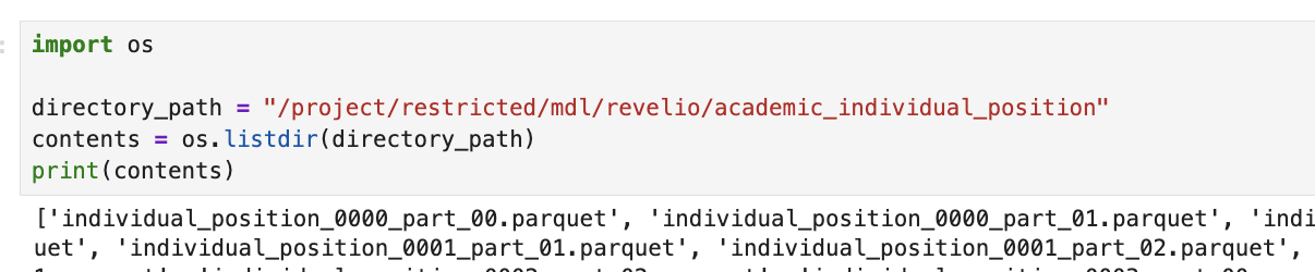preview of querying data using os