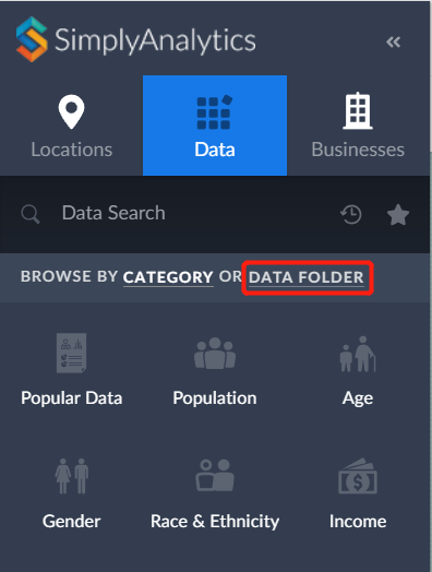Browse data in by data folder