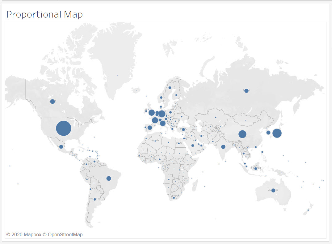 The final Proportional Symbol Map.