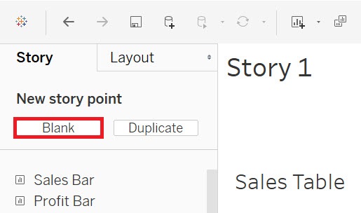 The Blank icon in the Side Bar highlighted.